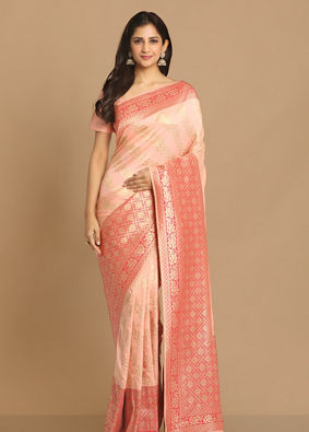 alt message - Mohey Women Graceful Light Pink Saree image number 0